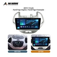 Lecteur DVD de voiture avec écran 9 pouces pour Ford Figo Aspire/Figo Freestyle 2019, avec Android Auto, radio, navigation, en plastique ABS
