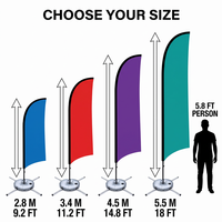 Drapeau plume personnalisé, drapeau de plage, bannière publicitaire en forme de goutte d'eau avec logo personnalisé pour la publicité extérieure, les événements promotionnels, vente en gros