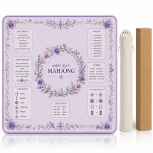 Luxury Purple Rose Wreath Mahjong Table Mat Noise Reduction Neoprene Game Play Mat with Travel Bag for <b>Gifts</b> - Product Image 2