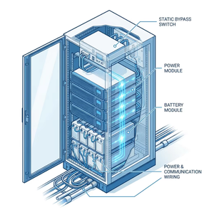 UPS Modular Redundante N+X de Alta Calidad, Venta al por Mayor de Fábrica, UPS Trifásico de 380V con Función de Comunicación Personalizada - Product Image 4