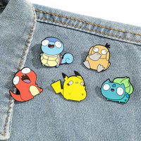 Bros Pin Pokemon Lucu Bergambar Kartun, Aksesoris Lencana Logam Pikachu Monster Saku yang Dapat Dipersonalisasi