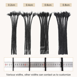 Extensions de dreadlocks Originea, 10 mèches, cheveux naturels humains, non traités, extensions de cheveux bruts, 0,4/0,6/0,8 cm - Product Image 6