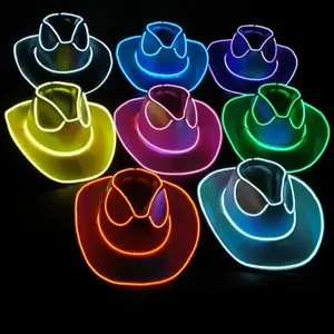 Chapeau de cowgirl lumineux LED coloré personnalisé pour adultes, idéal pour le Nouvel An, Pâques, Diwali, les fêtes de remise de diplômes, les bars et les accessoires de costume de cosplay - Product Image 5