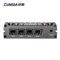 Zunsia X86 Mini Nano ordinateur client mince Linux 8th Gemini Lake-R 3G/WiFi DDR3 8GB RAM pare-feu Industri J4125 4 LAN Mini PC SSD