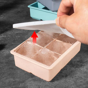 <span class=keywords><strong>Bac</strong></span> à glaçons en silicone de qualité alimentaire, grand moule empilable avec couvercle, réutilisable, flexible, facile à démouler, anti-fuite, outil de cuisine pour congélateur - Product Image 3