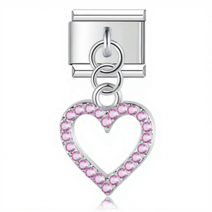 Pulsera de Corazones con Dijes Italianos de Acero Inoxidable en Varios Colores, Estilo YIWU - Product Image 1