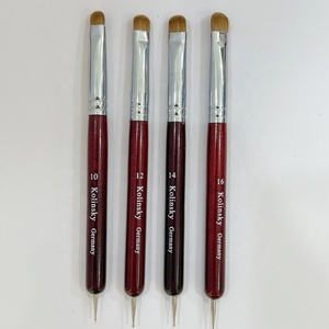 Best-Selling Double-Headed French Nail <b>Brush</b> with Diamond Tip and Wooden Barrel Customizable Logo Kolinsky Hair Product - Product Image 3