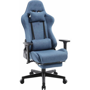 Dernier <span class=keywords><strong>fauteuil</strong></span> de bureau en tissu Chaise élévatrice durable Cadeira <span class=keywords><strong>Gamer</strong></span> Siège épais bleu profond Chaise de jeu <span class=keywords><strong>ergonomique</strong></span> avec accoudoir 3D - Product Image 1