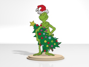 OEM ODM Décoration de table de Noël vert anime avec personnage, motif Whoville, ensemble de fichiers de découpe laser superposés pour affichage de Noël - Product Image 3