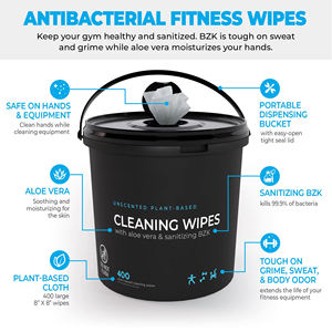 Biokleen <span class=keywords><strong>OEM</strong></span> Fabricante 400ct Plant Based Fitness Toalhetes Ginásio Equipamento Antibacteriano Toalhetes - Product Image 3