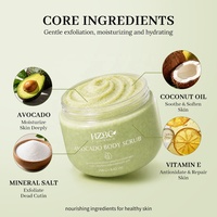 Gommage au sucre d'avocat biologique en marque propre, exfoliant naturel pour peaux sensibles et matures, lisse les genoux et les coudes, sans microplastiques