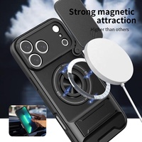 Coque de téléphone magnétique rotative avec support pour iPhone 18 17 Air 16 15 14 Pro Max, avec anneau de support et fonction béquille