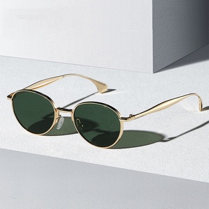 Nouvelles lunettes de soleil unisexes vintage rondes en métal 2025, lunettes de soleil personnalisées avec logo, vente en gros - Product Image 1