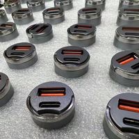 Adaptor pengisi daya mobil Multi port PD, adaptor pengisi daya mobil Tipe C 20W, pemantik rokok USB 100W, pengisian cepat, untuk iPhone Samsung