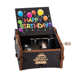 Caja Musical de Madera con Manivela y Grabado Láser, 10 Diseños de Melodías para Regalo de <span class=keywords><strong>Cumpleaños</strong></span> - Product Image 1