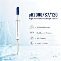 Elektroda pH Isi Ulang PH2000 120mm 0-14 pH 0-140C Mampu Tahan CIP/SIP Proses Kimia Terbukti Keandalannya Performa Tinggi
