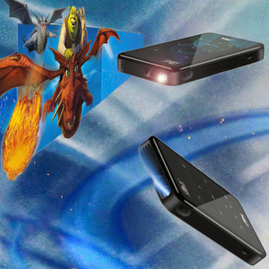 Meilleur projecteur DLP de poche P09, 100 lumens ANSI, batterie 5000 mAh, 8 Go, Android 9, mise au point manuelle, 3D, vidéo 1080P 4K, home cinéma - Product Image 4
