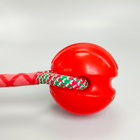 Jouets à mâcher pour chien de Noël, jouet interactif amusant en corde et balle, jouet anneau à mâcher anti-ennui pour l'autodivertissement, balle de jeu pour chien à lancer et à ramener