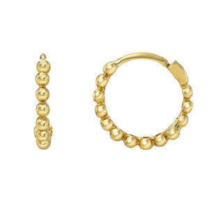 Wholesale Minimalist Fashion Jewelry 925 <b>Silver</b> Gold Bead <b>Huggie</b> <b>Earrings</b> - Product Image 1
