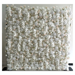 Série jaune réaliste <span class=keywords><strong>Rose</strong></span> Faux fleur mur pour toile de fond de mariage noël nouvel an chinois nouvel an événement en plein air Restaurant - Product Image 5