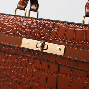 <span class=keywords><strong>Sac</strong></span> à main en PU motif crocodile, grande capacité, pour femme, avec doublure en polyester et chaîne, élégant pour le bureau - Product Image 5