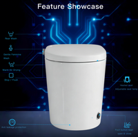 WC intelligent avec bidet intégré, allongé, 1000g, MaP, ouverture/fermeture automatique, chasse d'eau automatique, auto-nettoyant, siège chauffant, à poser au sol, vente en gros