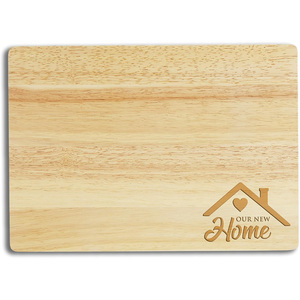 Planche à découper rectangulaire en bois d'hévéa, légère, compatible couteaux, idéale pour la gravure, bloc de boucher pour cadeau - Product Image 1