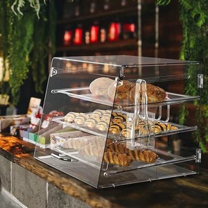 Trong suốt Acrylic vuông bán lẻ khay Pastry hiển thị trường hợp cho bánh mì tráng miệng bánh bánh lưu trữ thực phẩm và kệ trưng bày - Product Image 4