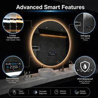 Miroir LED circulaire personnalisable avec détection humaine pour projets mondiaux – Achat en gros – Miroir intelligent