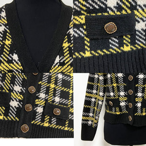 Maglione Vintage da Donna, <span class=keywords><strong>Cardigan</strong></span> Corto <span class=keywords><strong>con</strong></span> Bottoni di Perle, Abbigliamento a Righe a Maniche Lunghe Lavorato a Maglia Personalizzato - Product Image 3