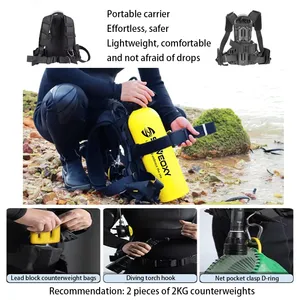 Cylindre de plongée portable 4L, mini-bouteille d'air, respirateur de plongée, équipement de plongée de secours, dispositif de respiration sous-marine - Product Image 3