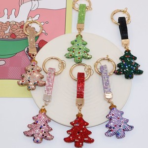 Stylish Sparkling 3D Colorful Quartz Crystal Christmas Tree Carabiner Keychains Durable & Waterproof Die-Cut Fnchoice