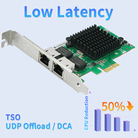 Tarjeta de Red Interna Lekuo PI76R22 Intel82576 de Doble Puerto PCI Express RJ45 10/100/1000Mbps Full Duplex para Servidor LAN