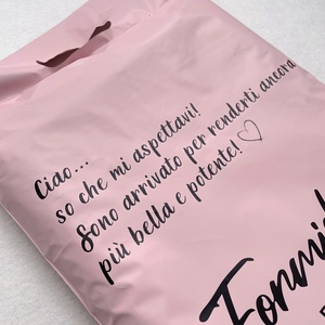 Bolsas de Envío de Plástico Ecológicas al por Mayor de Alta Calidad, Color Rosa Mate, con Logotipo Personalizado, para Ropa de Verano, con Asa de Seda - Product Image 6