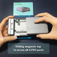 Boîtier Geeekpi Argon NEO pour Raspberry Pi 4, design minimaliste, boîtier fin en aluminium, refroidissement passif, robuste, portable, magnétique, H260
