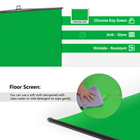 RAUBAY Écran vert pliable FloorFlex, extension de fond de scène 7x7x7 pieds, portable et rétractable, pour chroma key, sans plis