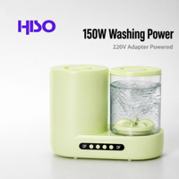 Mini machine à laver portable 150W, alimentée par adaptateur 220V, mécanique, verte et blanche, pour la maison, les voyages, les sous-vêtements, les chaussettes, les vêtements pour bébés