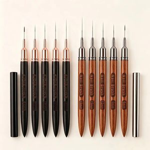 KOUYA BEAUTY – Nouveau Kit de Pinceaux de Luxe pour Nail Art, Manche en Bois de Santal, Pointe Ultra Fine 6-18mm, Nylon, Vente en Gros pour Salons de Manucure - Product Image 1