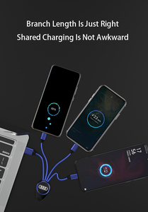 Phổ nylon bện LED ánh sáng logo 5-in-1 đa chức năng sạc cáp Xách Tay USB Keychain du lịch Adapter cho máy in - Product Image 4