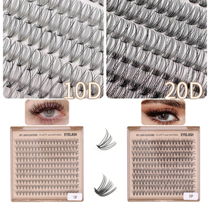 200 Piezas de Pestañas en Racimo Personalizables de 10 Líneas, 10p-150p, Curvatura D, Longitud Mixta para Looks Naturales a Dramáticos, Pestañas en Abanico - Product Image 6