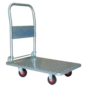 Prezzi all'ingrosso carrello a mano carrello pieghevole carrello a mano in plastica resistente movimentazione dei materiali 3 "ruota TPR piattaforma mobile facile H1