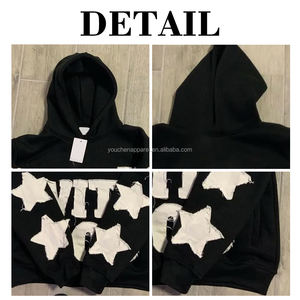 Benutzer definierte Pullover Hoodie Männer Distressed Stickerei Übergroße schwere Hoodie Streetwear Kleidung Großhandel - Product Image 6