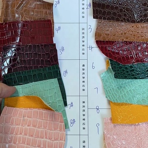 Màu sắc khác nhau một B C lớp PU in ấn chất liệu da cho túi và giày nhà máy trực tiếp bán với màu xanh đen và màu nâu - Product Image 3