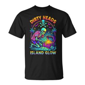Camiseta Dirty Heads Island Glow para hombre, diseño de esqueleto de neón negro - Product Image 1