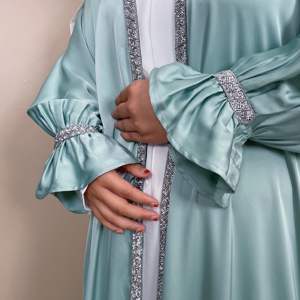 Nuevo Conjunto de 4 Piezas de Vestidos Abaya para Fiesta con Pedrería y Cuentas, Talla Grande, para Ramadán y Eid, con Hiyab, para Mujeres Musulmanas - Product Image 5