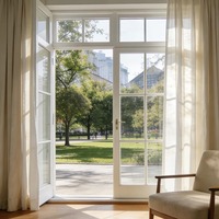 Ventanas Francesas Americanas Impermeables de Aluminio con Doble Vidrio, Aislamiento Acústico y Térmico