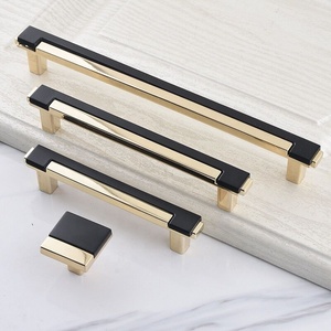 Modern Gold White Chrome Black Combination Single European Cabinet Shoe Cabinet Handle