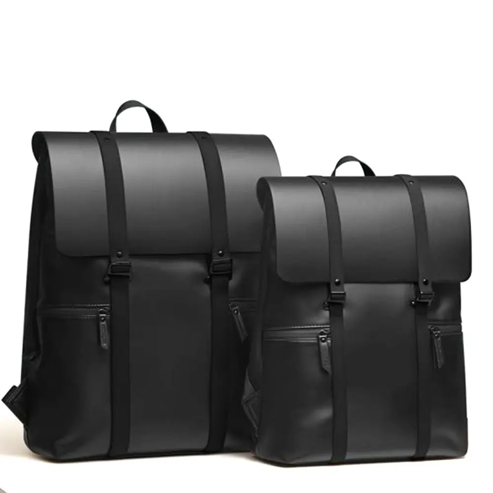 fashion men women casual business travel teens college daypack rucksack waterproof rolling up roll top leather laptop backpack