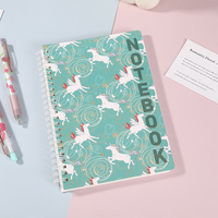 Carnet de notes/journal à couverture rigide avec impression personnalisée du logo, motifs mignons, reliure spirale, OEM/ODM, 80 feuilles, vente en gros