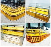 Stainless Steel Bread Cake Display Cabinet Supermarket Island Showcase Custom Display Stand Custom Logo Shelf Pallet Racking